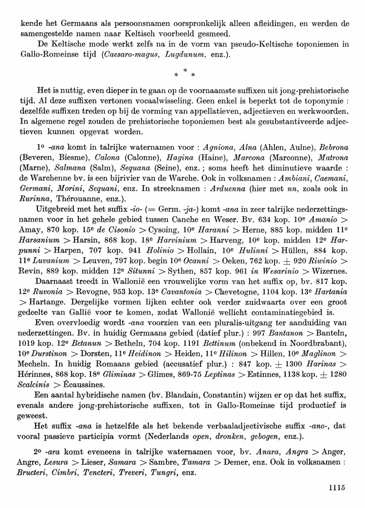 Maurits Gysseling: Toponymisch Woordenboek (1960), p. 1115