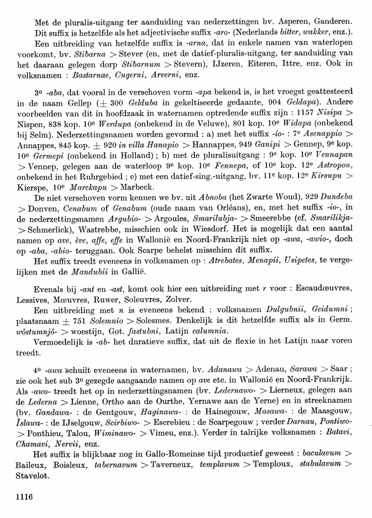 Maurits Gysseling: Toponymisch Woordenboek (1960), p. 1116