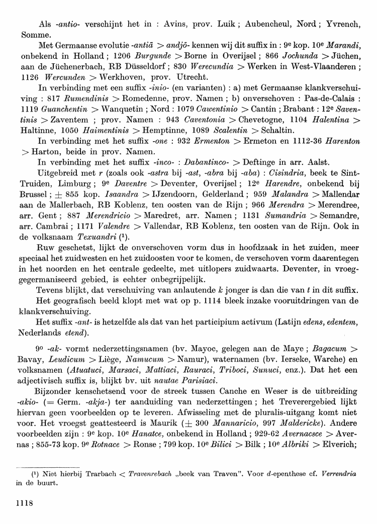 Maurits Gysseling: Toponymisch Woordenboek (1960), p. 1118