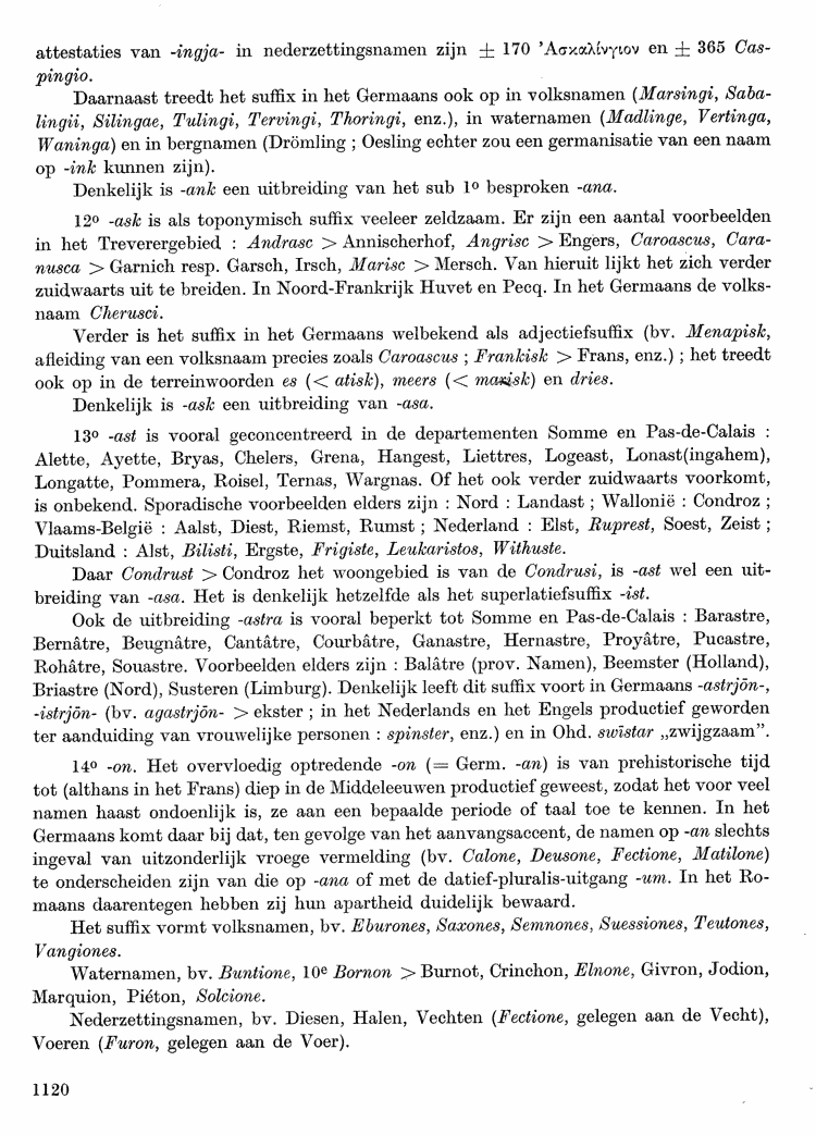 Maurits Gysseling: Toponymisch Woordenboek (1960), p. 1120
