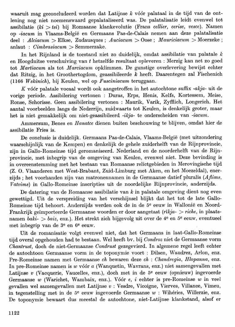 Maurits Gysseling: Toponymisch Woordenboek (1960), p. 1122
