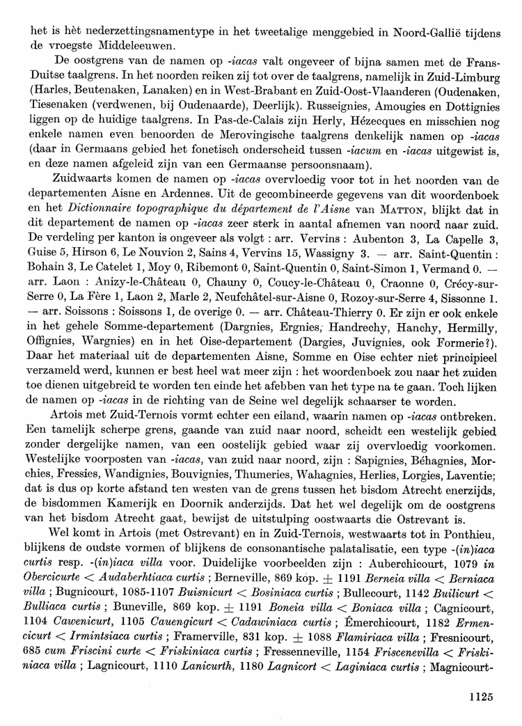 Maurits Gysseling: Toponymisch Woordenboek (1960), p. 1125