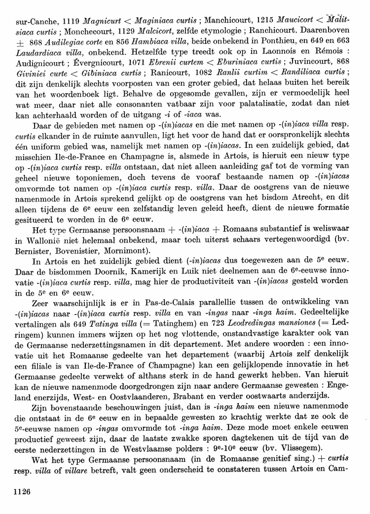 Maurits Gysseling: Toponymisch Woordenboek (1960), p. 1126