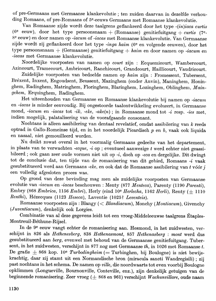Maurits Gysseling: Toponymisch Woordenboek (1960), p. 1130