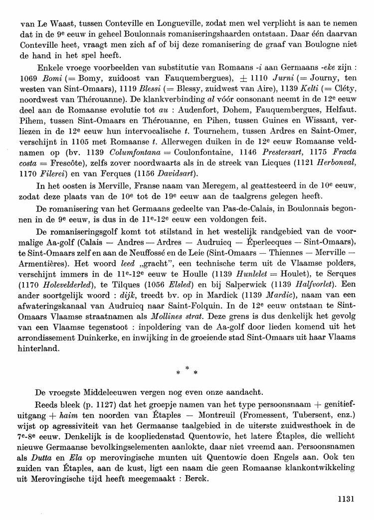 Maurits Gysseling: Toponymisch Woordenboek (1960), p. 1131
