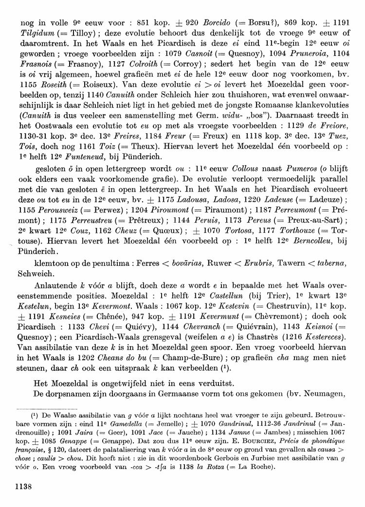 Maurits Gysseling: Toponymisch Woordenboek (1960), p. 1138