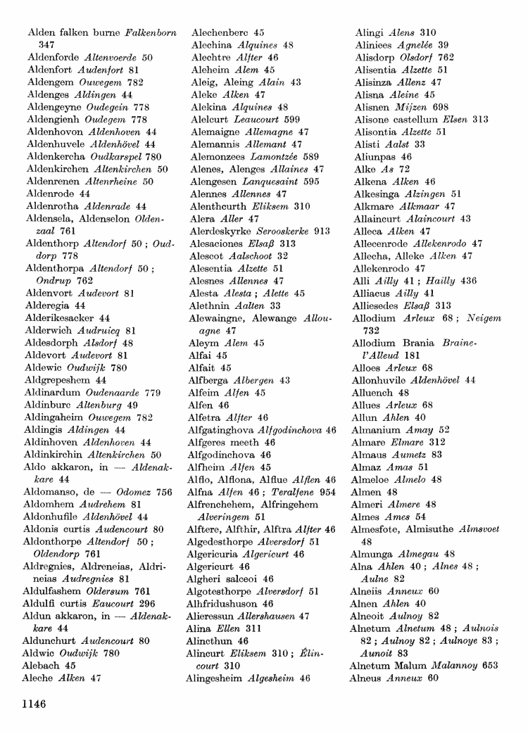 Maurits Gysseling: Toponymisch Woordenboek (1960), p. 1146