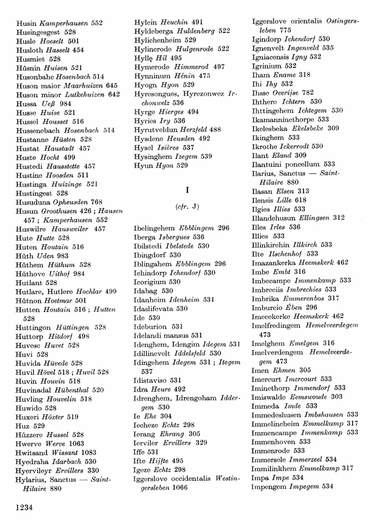 Maurits Gysseling: Toponymisch Woordenboek (1960), p. 1234