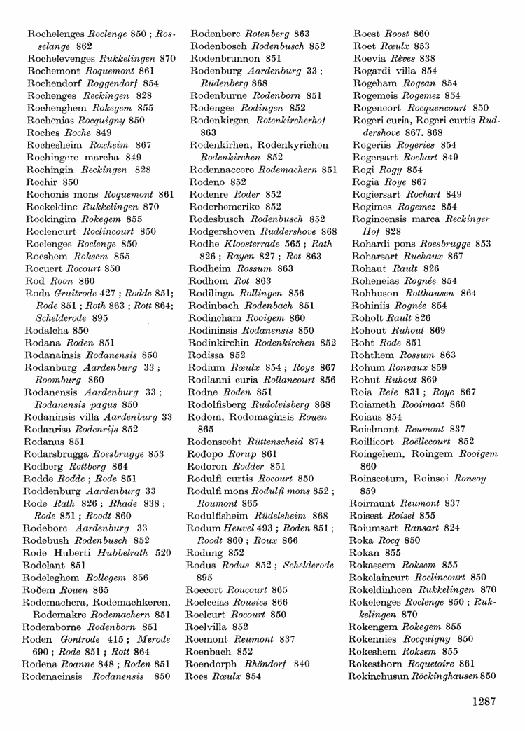 Maurits Gysseling: Toponymisch Woordenboek (1960), p. 1287