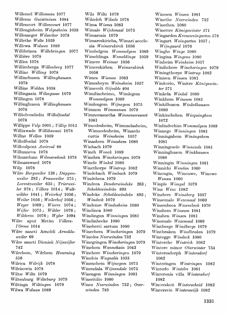 Maurits Gysseling: Toponymisch Woordenboek (1960), p. 1331