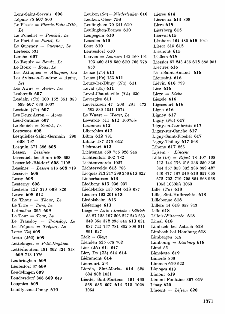 Maurits Gysseling: Toponymisch Woordenboek (1960), p. 1371