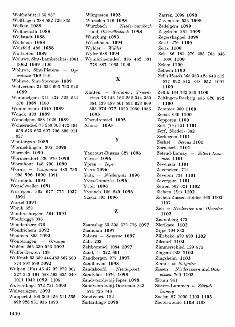 Maurits Gysseling: Toponymisch Woordenboek (1960), p. 1400