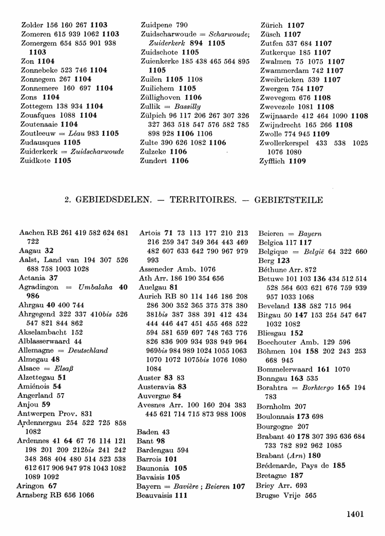 Maurits Gysseling: Toponymisch Woordenboek (1960), p. 1401